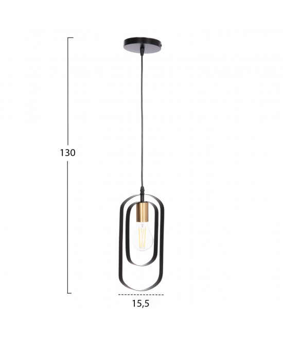 ΦΩΤΙΣΤΙΚΟ ΟΡΟΦΗΣ ΚΡΕΜΑΣΤΟ BIUT HM7537.11 ΜΑΥΡΟ ΜΕΤΑΛΛΟ-ΧΡΥΣΟ ΝΤΟΥΙ 15,5x4x130Υεκ.