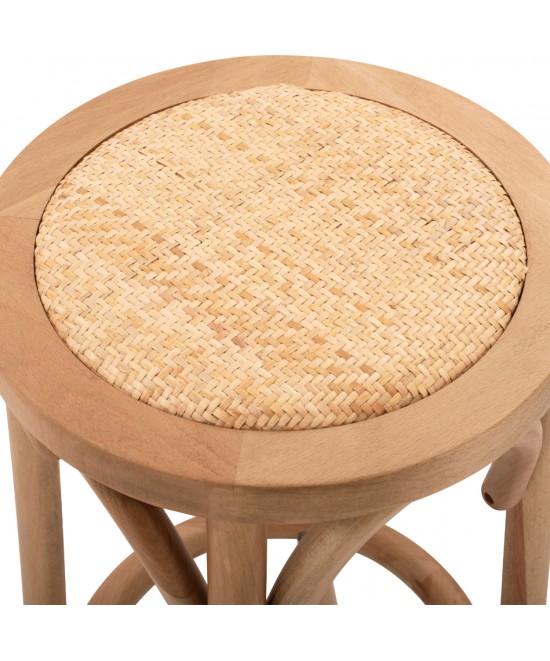 ΣΚΑΜΠΟ ΞΥΛΙΝΟ FAYE ΑΠΟ ΟΞΙΑ ΦΥΣΙΚΟ ΜΕ ΨΑΘΑ Φ36Χ70 HM8751.01 36x36x72 εκ.