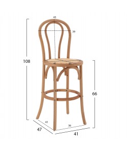 ΣΚΑΜΠΟ ΜΠΑΡ MONTREAL ΞΥΛΙΝΟ ΑΠΟ ΟΞΙΑ DARK HONEY ΜΕ ΨΑΘΑ 41X47X108 HM8749.05
