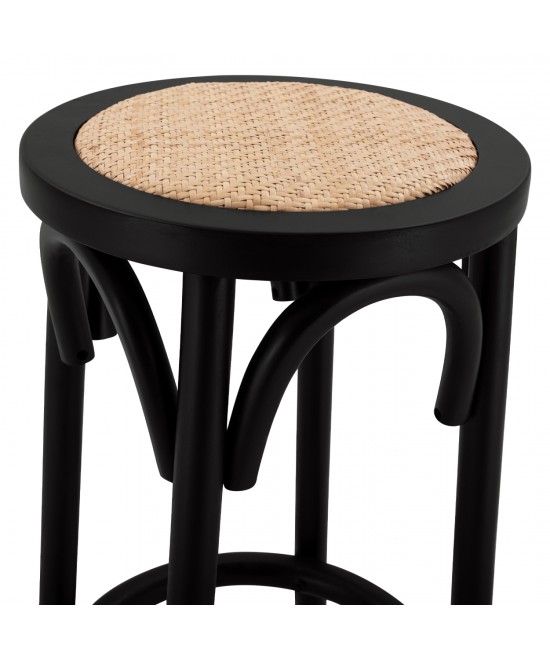 ΣΚΑΜΠΟ ΞΥΛΙΝΟ FAYE ΑΠΟ ΟΞΙΑ ΜΑΥΡΟ ΜΕ ΨΑΘΑ Φ36Χ70 HM8751.02