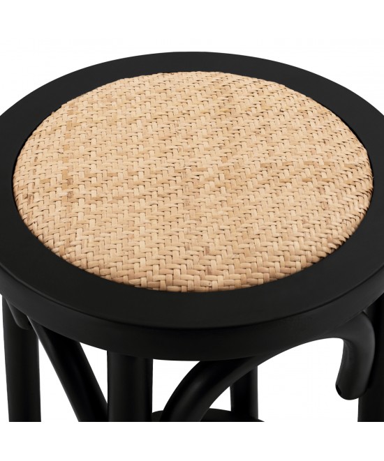 ΣΚΑΜΠΟ ΞΥΛΙΝΟ FAYE ΑΠΟ ΟΞΙΑ ΜΑΥΡΟ ΜΕ ΨΑΘΑ Φ36Χ70 HM8751.02