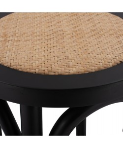 ΣΚΑΜΠΟ ΞΥΛΙΝΟ FAYE ΑΠΟ ΟΞΙΑ ΜΑΥΡΟ ΜΕ ΨΑΘΑ Φ36Χ70 HM8751.02