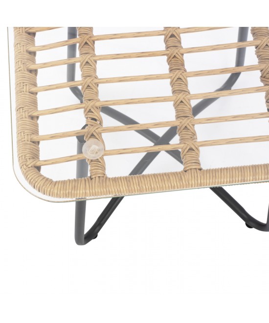 ΤΡΑΠΕΖΙ ΜΕΤΑΛΛΙΚΟ GERRY HM5717 ΜΕ WICKER ΜΠΕΖ 50x50x48,5 εκ. ΤΡΑΠΕΖΙ ΜΕΤΑΛΛΙΚΟ GERRY HM5717 ΜΕ WICKER ΜΠΕΖ 50x50x48,5 εκ.