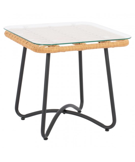 ΤΡΑΠΕΖΙ ΜΕΤΑΛΛΙΚΟ GERRY HM5717 ΜΕ WICKER ΜΠΕΖ 50x50x48,5 εκ. ΤΡΑΠΕΖΙ ΜΕΤΑΛΛΙΚΟ GERRY HM5717 ΜΕ WICKER ΜΠΕΖ 50x50x48,5 εκ.