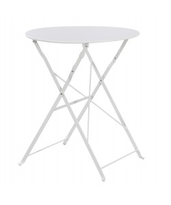 ΤΡΑΠΕΖΙ ΖΑΠΠΕΙΟΥ ΠΤΥΣΣΟΜΕΝΟ ΣΤΡΟΓΓΥΛΟ SOPHIE HM6336.01 ΜΕΤΑΛΛΙΚΟ ΛΕΥΚΟ Φ60x70Υεκ.