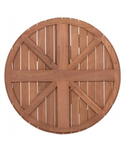 ΕΠΙΦΑΝΕΙΑ ΤΡΑΠΕΖΙΟΥ ΣΤΡΟΓΓΥΛΗ HM18133 ΞΥΛΟ TEAK--ΦΥΣΙΚΟ Φ70x4(πάχος)εκ.