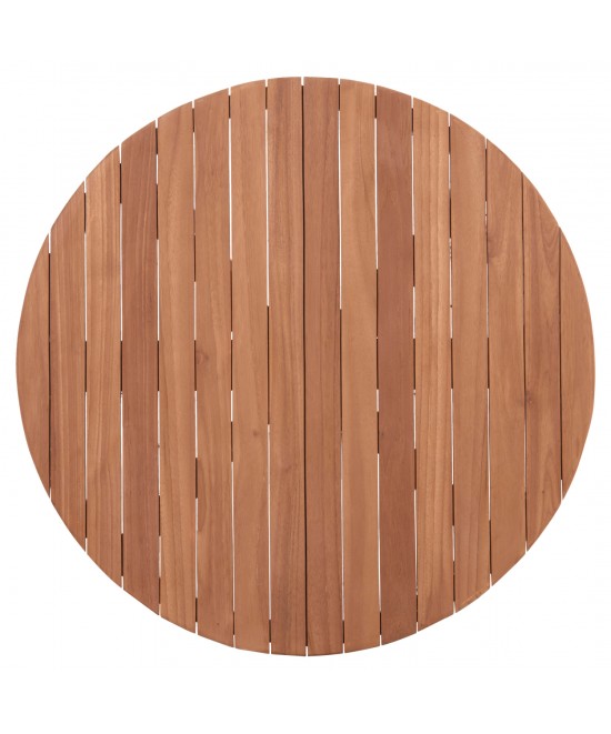 ΕΠΙΦΑΝΕΙΑ ΤΡΑΠΕΖΙΟΥ ΣΤΡΟΓΓΥΛΗ HM18134 ΞΥΛΟ TEAK--ΦΥΣΙΚΟ Φ80x4(πάχος)εκ.
