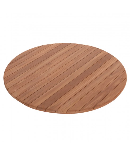 ΕΠΙΦΑΝΕΙΑ ΤΡΑΠΕΖΙΟΥ ΣΤΡΟΓΓΥΛΗ HM18134 ΞΥΛΟ TEAK--ΦΥΣΙΚΟ Φ80x4(πάχος)εκ.