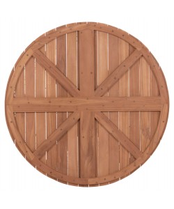 ΕΠΙΦΑΝΕΙΑ ΤΡΑΠΕΖΙΟΥ ΣΤΡΟΓΓΥΛΗ HM18134 ΞΥΛΟ TEAK--ΦΥΣΙΚΟ Φ80x4(πάχος)εκ.