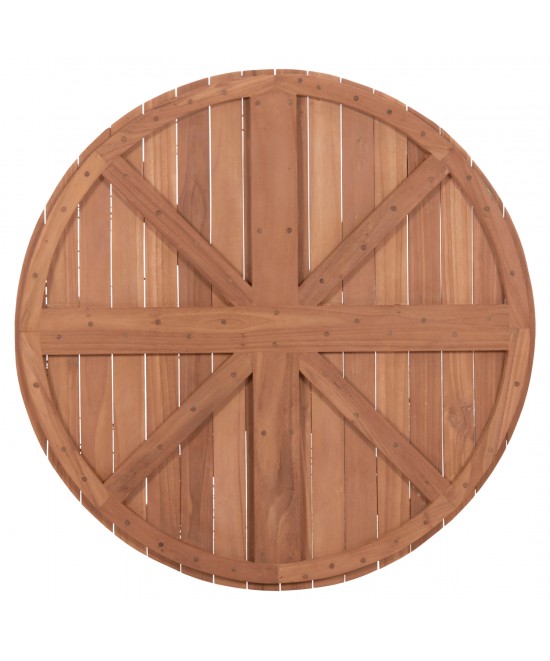 ΕΠΙΦΑΝΕΙΑ ΤΡΑΠΕΖΙΟΥ ΣΤΡΟΓΓΥΛΗ HM18134 ΞΥΛΟ TEAK--ΦΥΣΙΚΟ Φ80x4(πάχος)εκ.