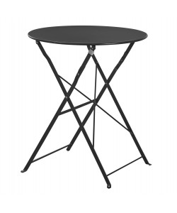 ΤΡΑΠΕΖΙ ΖΑΠΠΕΙΟΥ ΠΤΥΣΣΟΜΕΝΟ ΣΤΡΟΓΓΥΛΟ SOPHIE HM6336.02 ΜΕΤΑΛΛΙΚΟ ΜΑΥΡΟ Φ60x70Υεκ.