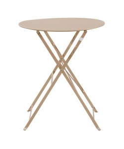 ΤΡΑΠΕΖΙ ΖΑΠΠΕΙΟΥ ΠΤΥΣΣΟΜΕΝΟ ΣΤΡΟΓΓΥΛΟ SOPHIE HM6336.04 ΜΕΤΑΛΛΙΚΟ ΚΑΠΟΥΤΣΙΝΟ Φ60x70Υεκ