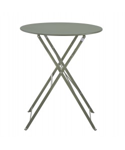 ΤΡΑΠΕΖΙ ΖΑΠΠΕΙΟΥ ΠΤΥΣΣΟΜΕΝΟ ΣΤΡΟΓΓΥΛΟ SOPHIE HM6336.05 ΜΕΤΑΛΛΙΚΟ DARK OLIVE Φ60x70Υεκ