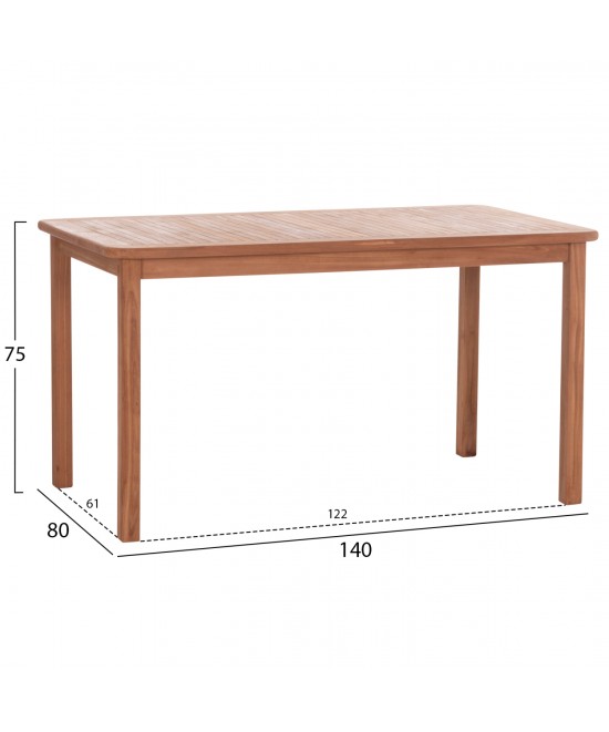 ΤΡΑΠΕΖΙ ΟΡΘΟΓΩΝΙΟ PRESSCOT HM18123 ΞΥΛΟ TEAK--ΦΥΣΙΚΟ 140x80x76Υεκ. ΤΡΑΠΕΖΙ ΟΡΘΟΓΩΝΙΟ PRESSCOT HM18123 ΞΥΛΟ TEAK--ΦΥΣΙΚΟ 140x80x76Υεκ.