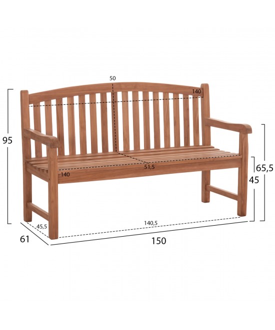 ΠΑΓΚΑΚΙ ΚΗΠΟΥ 3ΘΕΣΙΟ ELENA HM18125 ΞΥΛΟ TEAK--ΦΥΣΙΚΟ 150x61x95Υεκ. ΠΑΓΚΑΚΙ ΚΗΠΟΥ 3ΘΕΣΙΟ ELENA HM18125 ΞΥΛΟ TEAK--ΦΥΣΙΚΟ 150x61x95Υεκ.