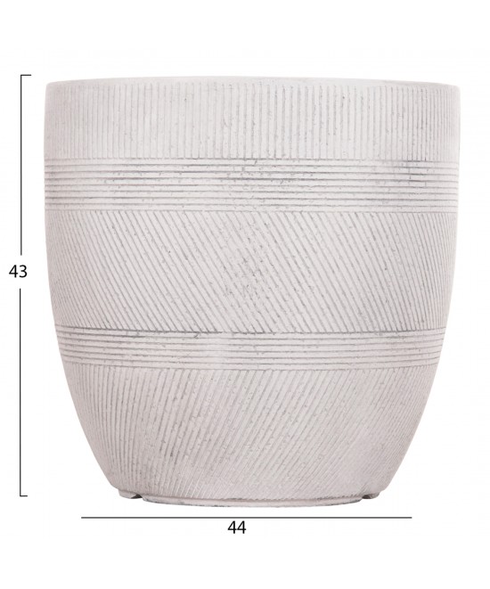 ΣΕΤ 4ΤΜΧ ΓΛΑΣΤΡΕΣ ΣΤΡΟΓΓΥΛΕΣ ΣΕΙΡΑ GARDENER HM4719 FIBERCLAY-ΧΡΩΜΑ CEMENT Φ44x43Υεκ