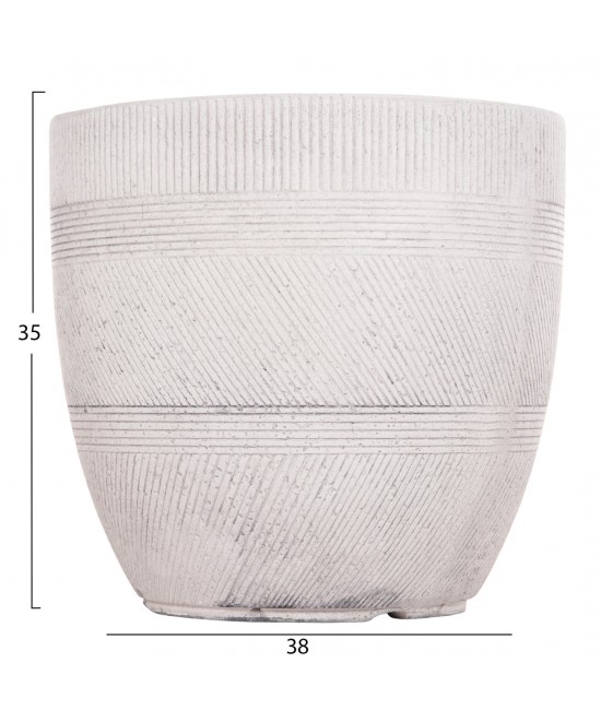 ΣΕΤ 4ΤΜΧ ΓΛΑΣΤΡΕΣ ΣΤΡΟΓΓΥΛΕΣ ΣΕΙΡΑ GARDENER HM4719 FIBERCLAY-ΧΡΩΜΑ CEMENT Φ44x43Υεκ