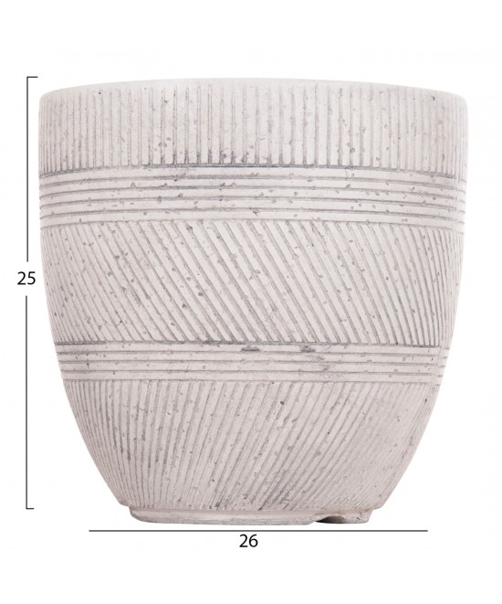 ΣΕΤ 4ΤΜΧ ΓΛΑΣΤΡΕΣ ΣΤΡΟΓΓΥΛΕΣ ΣΕΙΡΑ GARDENER HM4719 FIBERCLAY-ΧΡΩΜΑ CEMENT Φ44x43Υεκ