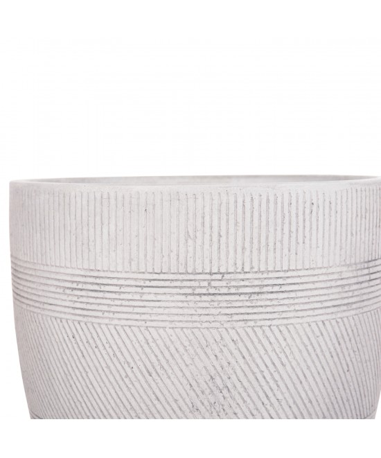 ΣΕΤ 4ΤΜΧ ΓΛΑΣΤΡΕΣ ΣΤΡΟΓΓΥΛΕΣ ΣΕΙΡΑ GARDENER HM4719 FIBERCLAY-ΧΡΩΜΑ CEMENT Φ44x43Υεκ