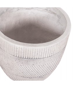 ΣΕΤ 4ΤΜΧ ΓΛΑΣΤΡΕΣ ΣΤΡΟΓΓΥΛΕΣ ΣΕΙΡΑ GARDENER HM4719 FIBERCLAY-ΧΡΩΜΑ CEMENT Φ44x43Υεκ