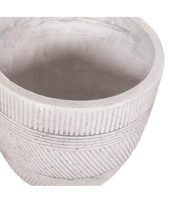 ΣΕΤ 4ΤΜΧ ΓΛΑΣΤΡΕΣ ΣΤΡΟΓΓΥΛΕΣ ΣΕΙΡΑ GARDENER HM4719 FIBERCLAY-ΧΡΩΜΑ CEMENT Φ44x43Υεκ