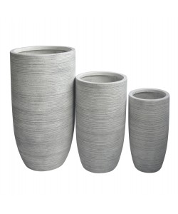 ΣΕΤ 3ΤΜΧ ΓΛΑΣΤΡΕΣ ΚΥΛΙΝΔΡΟΙ ΣΕΙΡΑ GARDENER HM4721 FIBERCLAY-ΧΡΩΜΑ CEMENT Φ42x78Υεκ