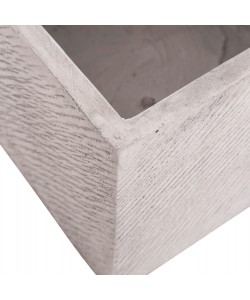 ΣΕΤ 4ΤΜΧ ΓΛΑΣΤΡΕΣ ΤΕΤΡΑΓΩΝΕΣ GARDENER HM4730 FIBERCLAY ΓΚΡΙ CEMENT 37x37x32Υεκ.