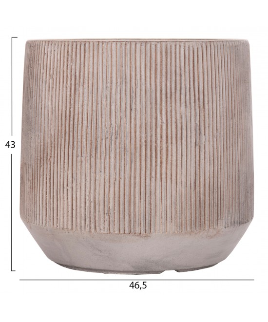 ΣΕΤ 3ΤΜΧ ΓΛΑΣΤΡΕΣ ΣΤΡΟΓΓΥΛΕΣ ΣΕΙΡΑ GARDENER HM4724 FIBERCLAY-ΧΡΩΜΑ CEMENT Φ55x55Υεκ