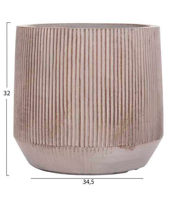 ΣΕΤ 3ΤΜΧ ΓΛΑΣΤΡΕΣ ΣΤΡΟΓΓΥΛΕΣ ΣΕΙΡΑ GARDENER HM4724 FIBERCLAY-ΧΡΩΜΑ CEMENT Φ55x55Υεκ