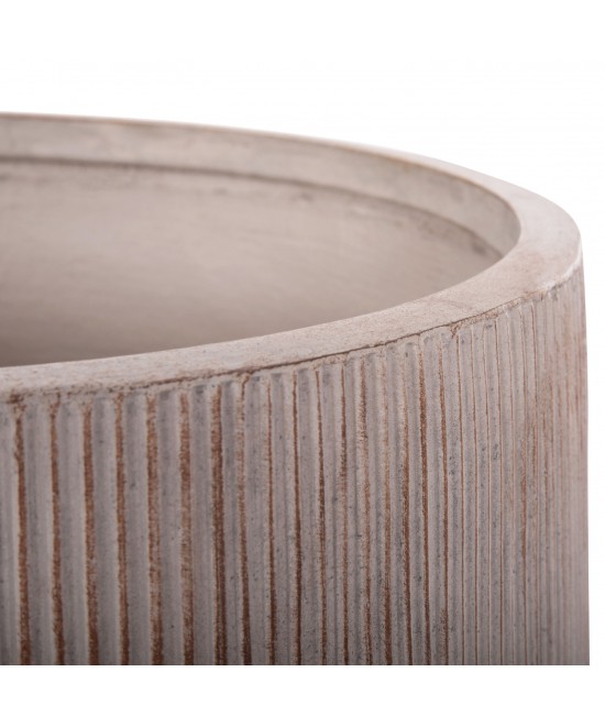 ΣΕΤ 3ΤΜΧ ΓΛΑΣΤΡΕΣ ΣΤΡΟΓΓΥΛΕΣ ΣΕΙΡΑ GARDENER HM4724 FIBERCLAY-ΧΡΩΜΑ CEMENT Φ55x55Υεκ