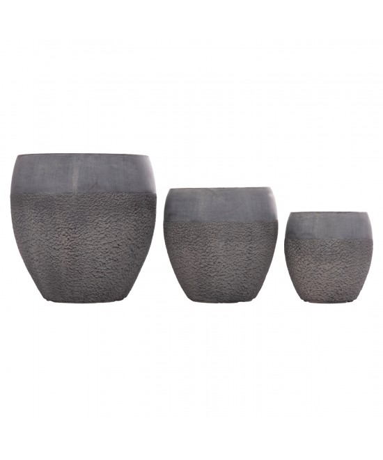 ΣΕΤ 3ΤΜΧ ΓΛΑΣΤΡΕΣ ΣΕΙΡΑ GARDENER HM4725 FIBERCLAY-ΣΕ ΣΚΟΥΡΟ CEMENT ΧΡΩΜΑ Φ55x54Υεκ