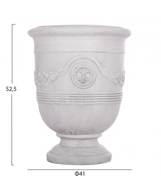 ΣΕΤ 3ΤΜΧ ΓΛΑΣΤΡΕΣ ΜΕ ΑΝΑΓΛΥΦΟ GARDENER HM4729 FIBERCLAY-ΣΕ ΥΠΟΛΕΥΚΟ Φ58x72.5Υεκ