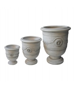 ΣΕΤ 3ΤΜΧ ΓΛΑΣΤΡΕΣ ΜΕ ΑΝΑΓΛΥΦΟ GARDENER HM4729 FIBERCLAY-ΣΕ ΥΠΟΛΕΥΚΟ Φ58x72.5Υεκ