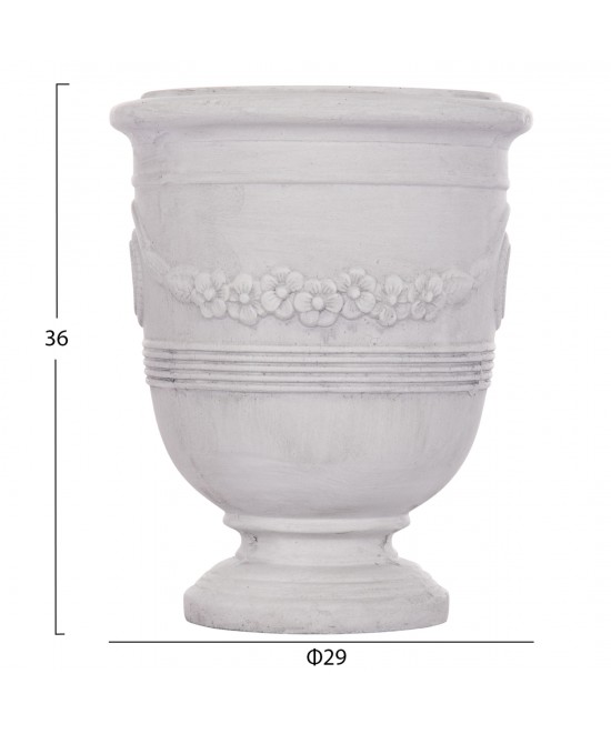 ΣΕΤ 3ΤΜΧ ΓΛΑΣΤΡΕΣ ΜΕ ΑΝΑΓΛΥΦΟ GARDENER HM4729 FIBERCLAY-ΣΕ ΥΠΟΛΕΥΚΟ Φ58x72.5Υεκ