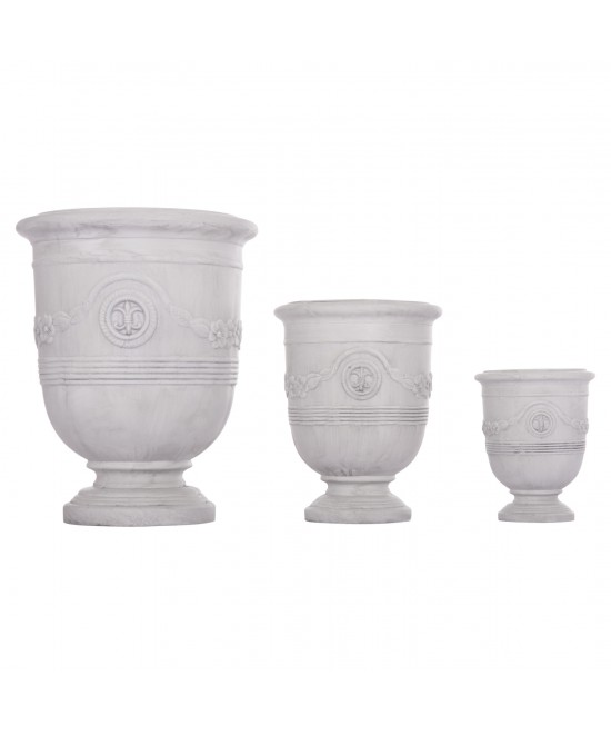 ΣΕΤ 3ΤΜΧ ΓΛΑΣΤΡΕΣ ΜΕ ΑΝΑΓΛΥΦΟ GARDENER HM4729 FIBERCLAY-ΣΕ ΥΠΟΛΕΥΚΟ Φ58x72.5Υεκ