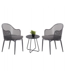 ΣΕΤ LOUNGE 3TMX ΕΞ.ΧΩΡΟΥ OREGO HM21107.01 ΑΛΟΥΜΙΝΙΟ & ΜΕΤΑΛΛΟ ΣΕ ΣΚΟΥΡΟ ΓΚΡΙ