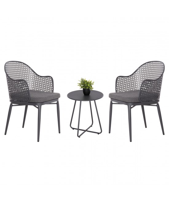 ΣΕΤ LOUNGE 3TMX ΕΞ.ΧΩΡΟΥ OREGO HM21107.01 ΑΛΟΥΜΙΝΙΟ & ΜΕΤΑΛΛΟ ΣΕ ΣΚΟΥΡΟ ΓΚΡΙ