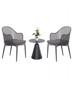 ΣΕΤ LOUNGE 3TMX ΕΞ.ΧΩΡΟΥ OREGO HM21106.01 ΑΛΟΥΜΙΝΙΟ ΣΕ ΣΚΟΥΡΟ ΓΚΡΙ