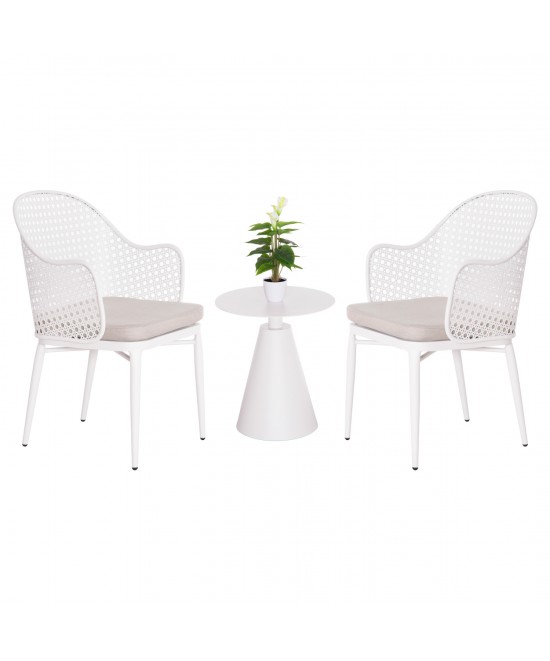 ΣΕΤ LOUNGE 3TMX ΕΞ.ΧΩΡΟΥ OREGO HM21106.02 ΑΛΟΥΜΙΝΙΟ ΣΕ ΛΕΥΚΟ