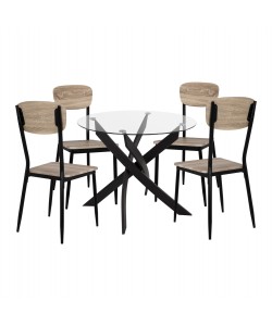 ΣΕΤ 5ΤΜΧ ΤΡΑΠΕΖΙ ΜΑΥΡΟ & ΚΑΡΕΚΛΕΣ SONAMA ΜΕ ΜΑΥΡΙΑ ΠΟΔΙΑ HM11072