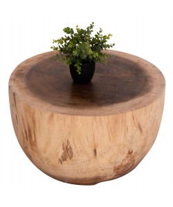 ΤΡΑΠΕΖΙ ΣΑΛΟΝΙΟΥ ΣΤΡΟΓΓΥΛΟ POMPU HM9794.11 ΜΑΣΙΦ ΞΥΛΟ SUAR ΣΕ ΦΥΣΙΚΟ Φ60x35Υεκ.