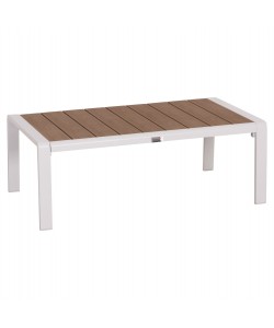 ΤΡΑΠΕΖΑΚΙ ΞΑΠΛΩΣΤΡΑΣ BENTRY HM6276.01 ΑΛΟΥΜΙΝΙΟ ΛΕΥΚΟ--POLYWOOD 100x56x35Υεκ.