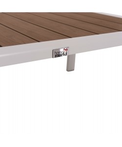 ΤΡΑΠΕΖΑΚΙ ΞΑΠΛΩΣΤΡΑΣ BENTRY HM6276.01 ΑΛΟΥΜΙΝΙΟ ΛΕΥΚΟ--POLYWOOD 100x56x35Υεκ.