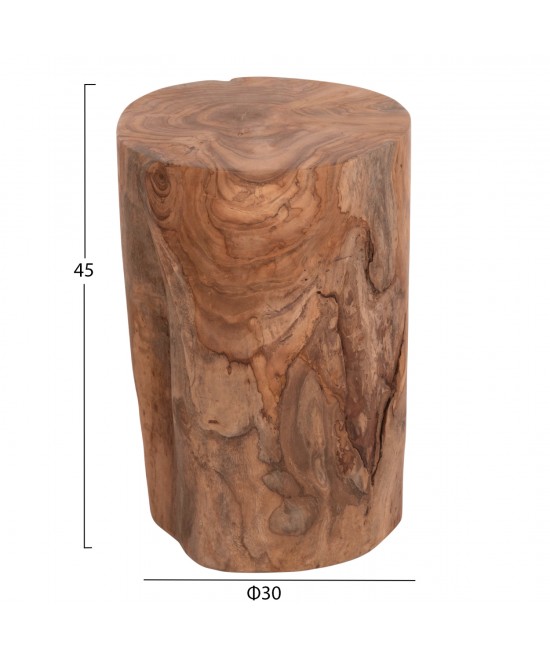 ΒΟΗΘΗΤΙΚΟ ΤΡΑΠΕΖΑΚΙ/ΣΚΑΜΠΟ TRONCO HM9374.21 ΞΥΛΟ TEAK--ΦΥΣΙΚΟ Φ30x45Υεκ.