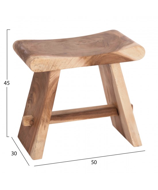 ΒΟΗΘΗΤΙΚΟ ΣΚΑΜΠΟ SADEL HM18294 ΞΥΛΟ SUAR--ΦΥΣΙΚΟ 50x30x45Υεκ.
