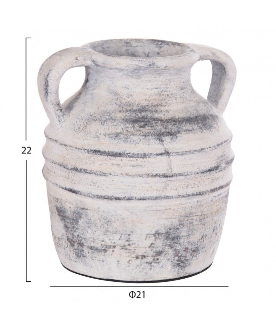 ΔΙΑΚΟΣΜΗΤΙΚΟ ΕΠΙΤΡΑΠΕΖΙΟ ΒΑΖΟ VERMO HM4398 ΤΕΡΑΚΟΤΑ ΣΕ ΑΝΟΙΧΤΟ ΓΚΡΙ Φ21x22Υεκ.