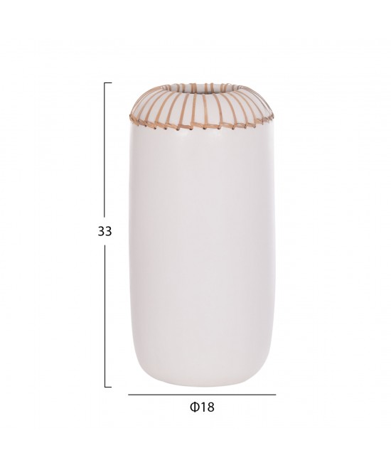 ΕΠΙΤΡΑΠΕΖΙΟ ΔΙΑΚΟΣΜΗΤΙΚΟ ΒΑΖΟ LENNOX HM4675.02S TΕΡΑΚΟΤΑ ΣΕ ΛΕΥΚΟ--Φ18x33Υεκ.