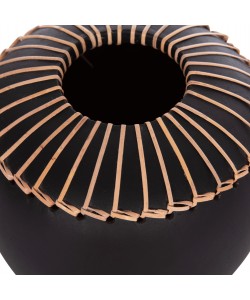 ΕΠΙΤΡΑΠΕΖΙΟ ΔΙΑΚΟΣΜΗΤΙΚΟ ΒΑΖΟ LENNOX HM4675.01L TΕΡΑΚΟΤΑ ΣΕ ΜΑΥΡΟ--Φ22x20Υεκ.