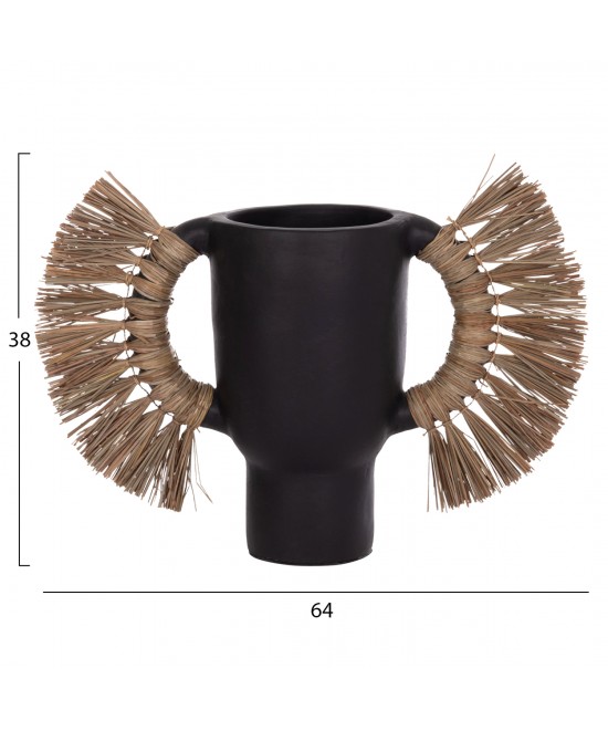 ΕΠΙΤΡΑΠΕΖΙΟ ΔΙΑΚΟΣΜΗΤΙΚΟ ΒΑΖΟ ALICA HM4668.01L ΜΑΥΡΗ ΤΕΡΑΚΟΤΑ & GRASS--64x22x38Υεκ