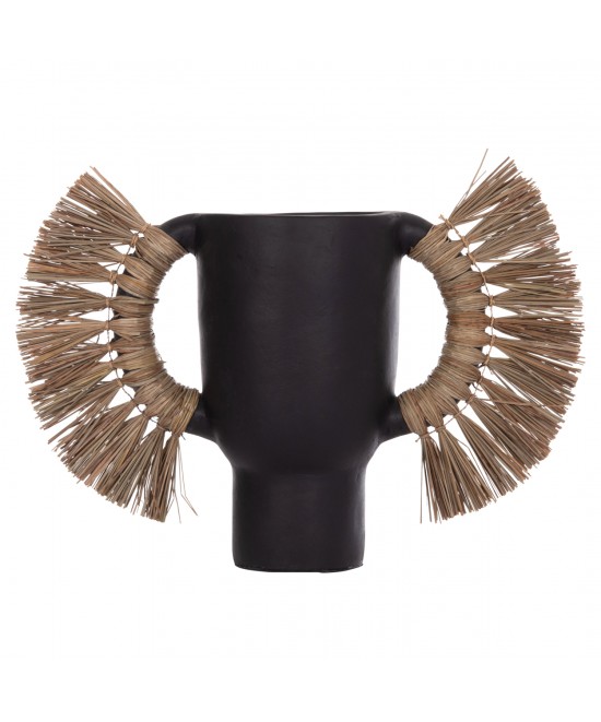 ΕΠΙΤΡΑΠΕΖΙΟ ΔΙΑΚΟΣΜΗΤΙΚΟ ΒΑΖΟ ALICA HM4668.01L ΜΑΥΡΗ ΤΕΡΑΚΟΤΑ & GRASS--64x22x38Υεκ